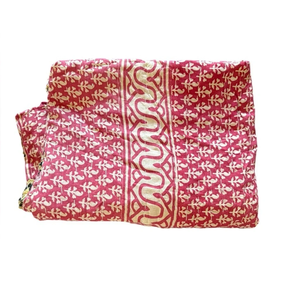 New Boho Kantha Reversible Quilt Blanket